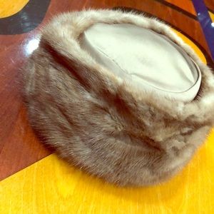 Vintage Mink Hat. Pillbox style